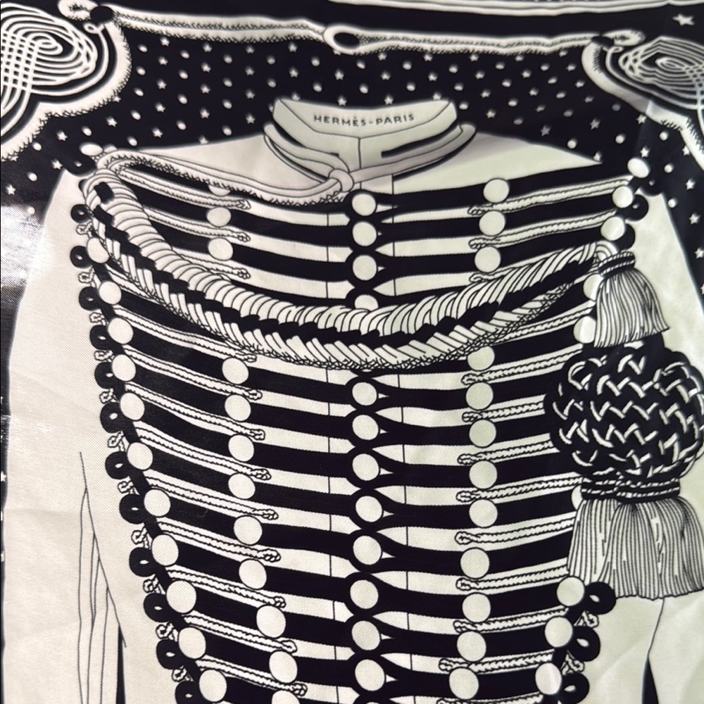 Hermès Black and White collectable “Bandana “ Silk scarf.”